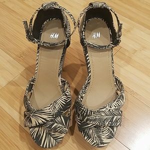 2 for $12!  H&M Wedge Printed Sandal Ankle Strap